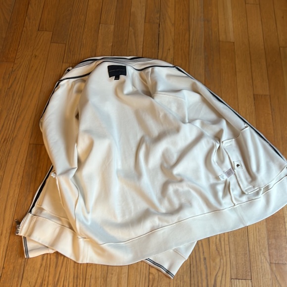 Banana Republic - Full Zip Cream Sweater Jacket - Snap Pockets Men Sz L Cotton - Picture 10 of 11